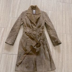 Genuine Argentinian suede leather long coat